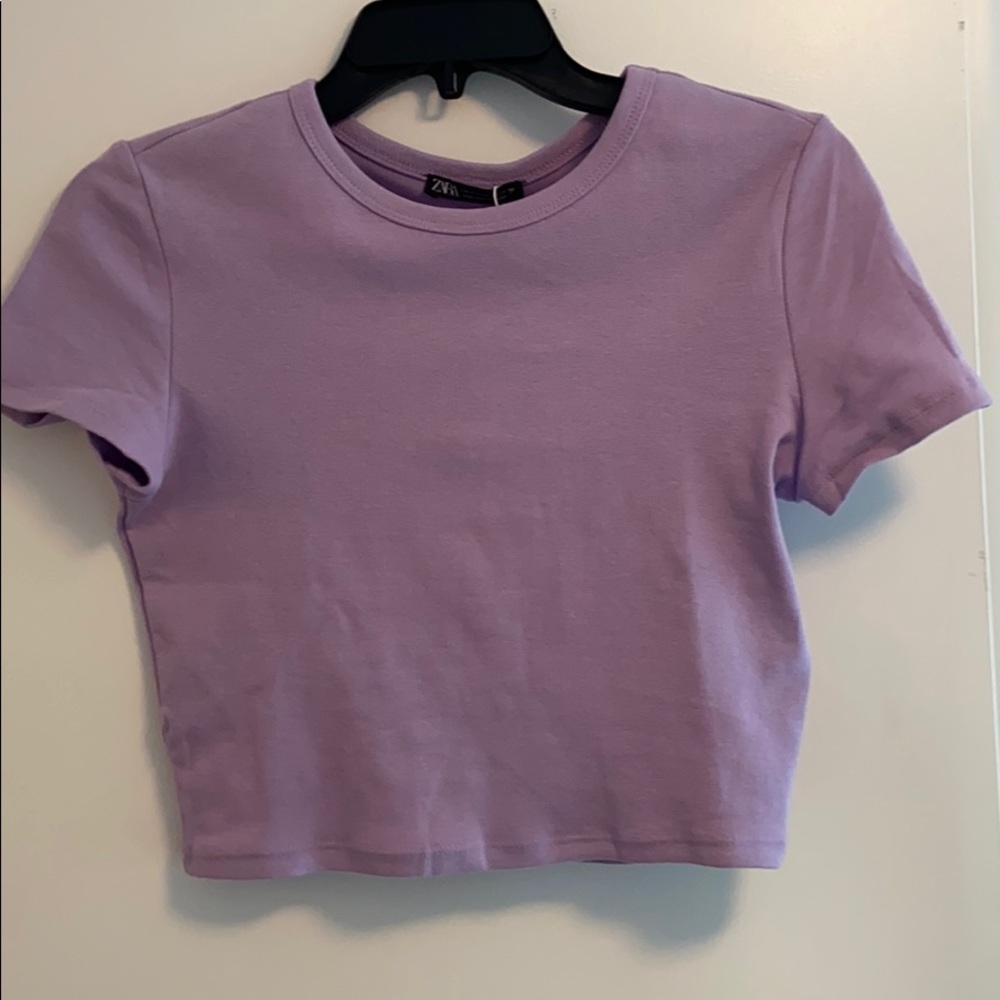 Purple cropped shirt